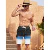 imageSILKWORLD Mens Swim Trunks with Compression Liner QuickDry 10quot Stretch Beach ShortsBlack Blue White Gradient