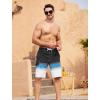 imageSILKWORLD Mens Swim Trunks with Compression Liner QuickDry 10quot Stretch Beach ShortsBlack Blue White Gradient