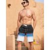 imageSILKWORLD Mens Swim Trunks with Compression Liner QuickDry 10quot Stretch Beach ShortsBlack Blue White Gradient
