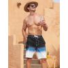 imageSILKWORLD Mens Swim Trunks with Compression Liner QuickDry 10quot Stretch Beach ShortsBlack Blue White Gradient