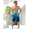 imageSILKWORLD Mens Swim Trunks with Compression Liner QuickDry 10quot Stretch Beach ShortsDark Blue Gradient