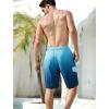 imageSILKWORLD Mens Swim Trunks with Compression Liner QuickDry 10quot Stretch Beach ShortsDark Blue Gradient