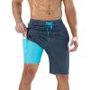 imageSILKWORLD Mens Swim Trunks with Compression Liner QuickDry 10quot Stretch Beach ShortsDark Gray