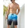 imageSILKWORLD Mens Swim Trunks with Compression Liner QuickDry 10quot Stretch Beach ShortsLight Blue Gradient