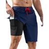 imageSILKWORLD Mens Swim Trunks with Compression Liner QuickDry 10quot Stretch Beach ShortsNavy Blue