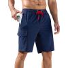 imageSILKWORLD Mens Swim Trunks with Compression Liner QuickDry 10quot Stretch Beach ShortsNavy Blue
