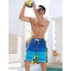 imageSILKWORLD Mens Swim Trunks with Compression Liner QuickDry 10quot Stretch Beach ShortsNavy Blue Gradient