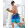 imageSILKWORLD Mens Swim Trunks with Compression Liner QuickDry 10quot Stretch Beach ShortsNavy Blue Gradient