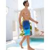 imageSILKWORLD Mens Swim Trunks with Compression Liner QuickDry 10quot Stretch Beach ShortsNavy Blue Gradient