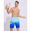 imageSILKWORLD Mens Swim Trunks with Compression Liner QuickDry 10quot Stretch Beach ShortsSky Blue Gradient