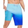 imageSILKWORLD Mens Swim Trunks with Compression Liner QuickDry 10quot Stretch Beach ShortsSky Blue Gradient