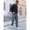 imageSILKWORLD Sweatpants for Men Zipper Cargo Pockets Joggers Open Bottom Casual Pants for Athletic Jogging Running WorkoutDark Grey