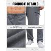 imageSILKWORLD Sweatpants for Men Zipper Cargo Pockets Joggers Open Bottom Casual Pants for Athletic Jogging Running WorkoutDark Heather Grey