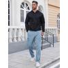 imageSILKWORLD Sweatpants for Men Zipper Cargo Pockets Joggers Open Bottom Casual Pants for Athletic Jogging Running WorkoutGrey Blue