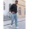 imageSILKWORLD Sweatpants for Men Zipper Cargo Pockets Joggers Open Bottom Casual Pants for Athletic Jogging Running WorkoutGrey Blue