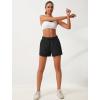 imageSILKWORLD Womens 2 in 1 Athletic Shorts with Zipper Pockets High Waist Workout Shorts for Gym Running1 Black
