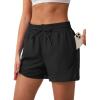 imageSILKWORLD Womens 2 in 1 Athletic Shorts with Zipper Pockets High Waist Workout Shorts for Gym Running1 Black