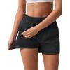 imageSILKWORLD Womens 2 in 1 Athletic Shorts with Zipper Pockets High Waist Workout Shorts for Gym Running1 Black