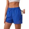 imageSILKWORLD Womens 2 in 1 Athletic Shorts with Zipper Pockets High Waist Workout Shorts for Gym Running2pack Blackblue