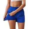 imageSILKWORLD Womens 2 in 1 Athletic Shorts with Zipper Pockets High Waist Workout Shorts for Gym Running2pack Blackblue
