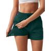 imageSILKWORLD Womens 2 in 1 Athletic Shorts with Zipper Pockets High Waist Workout Shorts for Gym Running2pack Blackdark Green