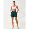 imageSILKWORLD Womens 2 in 1 Athletic Shorts with Zipper Pockets High Waist Workout Shorts for Gym Running2pack Blackdark Green