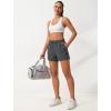 imageSILKWORLD Womens 2 in 1 Athletic Shorts with Zipper Pockets High Waist Workout Shorts for Gym Running2pack Blackdark Grey