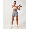 imageSILKWORLD Womens 2 in 1 Athletic Shorts with Zipper Pockets High Waist Workout Shorts for Gym Running2pack Greydark Grey