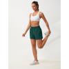 imageSILKWORLD Womens 2 in 1 Athletic Shorts with Zipper Pockets High Waist Workout Shorts for Gym Running2pack Pinkdark Green