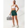 imageSILKWORLD Womens 2 in 1 Athletic Shorts with Zipper Pockets High Waist Workout Shorts for Gym Running2pack Pinkdark Green