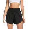 imageSILKWORLD Womens Running Shorts 3quot High Waisted Athletic Shorts for Gym Workout Yoga with Liner and Zipper PocketsBlack