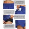 imageSILKWORLD Womens Running Shorts 3quot High Waisted Athletic Shorts for Gym Workout Yoga with Liner and Zipper PocketsBlue
