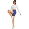 imageSILKWORLD Womens Running Shorts 3quot High Waisted Athletic Shorts for Gym Workout Yoga with Liner and Zipper PocketsBlue