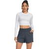 imageSILKWORLD Womens Running Shorts 3quot High Waisted Athletic Shorts for Gym Workout Yoga with Liner and Zipper PocketsDark Grey