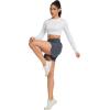 imageSILKWORLD Womens Running Shorts 3quot High Waisted Athletic Shorts for Gym Workout Yoga with Liner and Zipper PocketsDark Grey