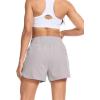 imageSILKWORLD Womens Running Shorts 3quot High Waisted Athletic Shorts for Gym Workout Yoga with Liner and Zipper PocketsLight Grey