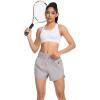 imageSILKWORLD Womens Running Shorts 3quot High Waisted Athletic Shorts for Gym Workout Yoga with Liner and Zipper PocketsLight Grey