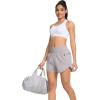 imageSILKWORLD Womens Running Shorts 3quot High Waisted Athletic Shorts for Gym Workout Yoga with Liner and Zipper PocketsLight Grey