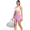 imageSILKWORLD Womens Running Shorts 3quot High Waisted Athletic Shorts for Gym Workout Yoga with Liner and Zipper PocketsPurple Pink