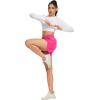 imageSILKWORLD Womens Running Shorts 3quot High Waisted Athletic Shorts for Gym Workout Yoga with Liner and Zipper PocketsRose