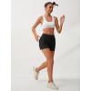imageSILKWORLD Womens Shorts High Waisted Running Shorts 2 in 1 Quick Dry Gym Shorts with Zipper Pockets Solid Color Black Large