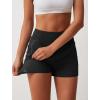 imageSILKWORLD Womens Shorts High Waisted Running Shorts 2 in 1 Quick Dry Gym Shorts with Zipper Pockets Solid Color Black Large