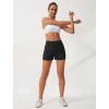 imageSILKWORLD Womens Shorts High Waisted Running Shorts 2 in 1 Quick Dry Gym Shorts with Zipper Pockets Solid Color Black Large