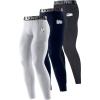 imageSILKWORLD Mens 13 Pack Compression Pants Pockets Cool Dry Gym Leggings Baselayer Running TightsA4dark Navy blackblue Double Stripe white3pOrd