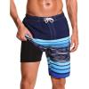 imageSILKWORLD Mens Swim Trunks with Compression Liner 9quot Beach Board Shorts Men 2 in 1 Quick Dry Bathing Suit with Pockets9inchnavyblue