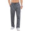 imageSILKWORLD Sweatpants for Men Zipper Cargo Pockets Joggers Open Bottom Casual Pants for Athletic Jogging Running WorkoutDark Heather Grey