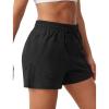 imageSILKWORLD Womens 2 in 1 Athletic Shorts with Zipper Pockets High Waist Workout Shorts for Gym Running1 Black