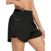 imageSILKWORLD Womens Running Shorts 3quot High Waisted Athletic Shorts for Gym Workout Yoga with Liner and Zipper PocketsBlack