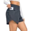 imageSILKWORLD Womens Running Shorts 3quot High Waisted Athletic Shorts for Gym Workout Yoga with Liner and Zipper PocketsDark Grey