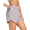 imageSILKWORLD Womens Running Shorts 3quot High Waisted Athletic Shorts for Gym Workout Yoga with Liner and Zipper PocketsLight Grey